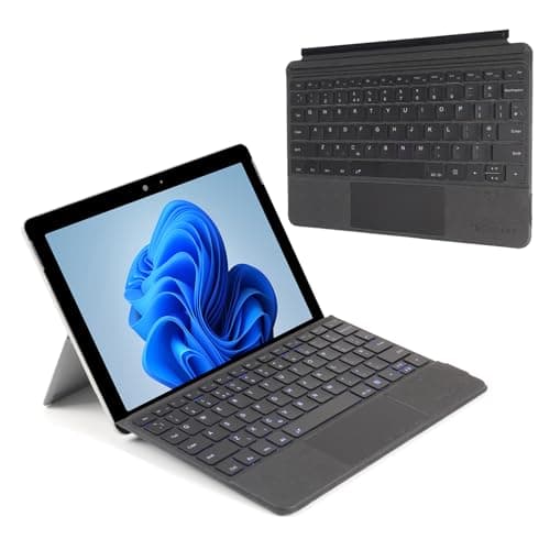 Image of TECHGEAR Surface Go Keyboard for Microsoft Surface Go 1 2 3 4, Slim Wireless Bluetooth Keyboard Type Cover, 7 Color Backlight, Precision Multi-Touch Trackpad/Touchpad, QWERTY