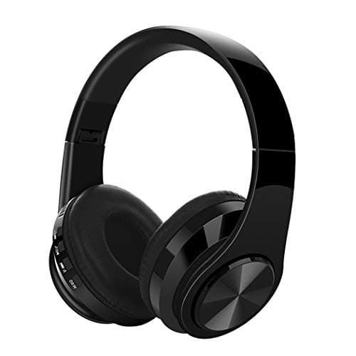 Image of WuXingMeiLi Wireless Bluetooth Headphones Over Ear, Foldable Headphones Hi-Fi Stereo Comfortable Earpads Bluetooth Headsets Wired Mode with Mic for Cellphone PC TV (Type1 black)
