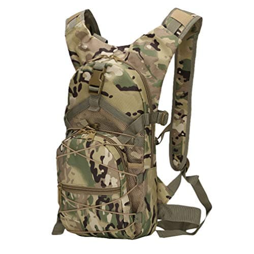 Image of Kaiyei Military Bicycle Backpack 15L Camouflage Casual Multi-Pocket Durable Waterproof Travel Tactical Climbing Trekking Hiking Sports Small Backpack Bag Army Day Pack CP Camouflage