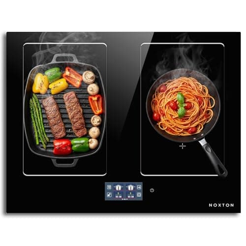 Image of NOXTON Induction Hob 4 Plates, Induction Hob Installation with 2 Flex Zones, 60 cm, 9 Levels, Self-Sufficient Induction Hob with Timer, Safety Lock, 220-240 V, 7200 W