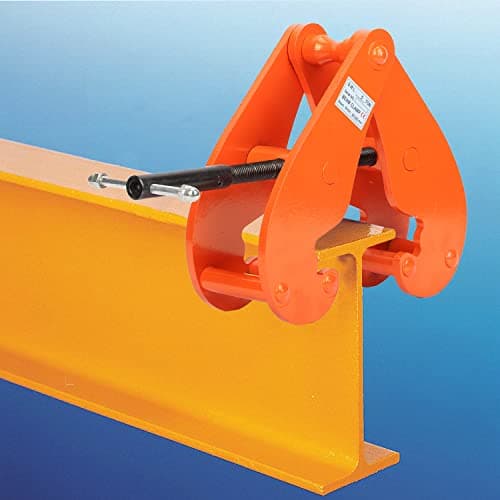 Image of MYOYAY Beam Clamp 11000lbs/5ton Capacity Vertical I Beam Lifting Clamp 3.1-12.6 Inch Opening Range for Rigging Heavy Duty Steel Beam Clamp Tool, Orange