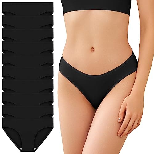 Image of SIMIYA Women Black Knickers,Low Rise Pants for Women Soft Womens Knickers Multipack Stretchy Panties