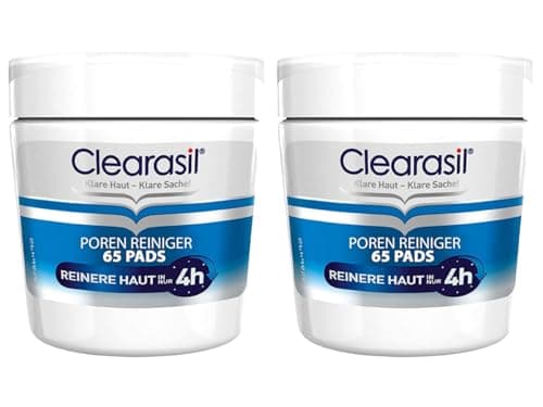 Image of Clearasil Pore Cleaner Pads - Anti Pimple & Blackhead Pads for Cleaning Pores on the Face - 2 x 65 Pieces