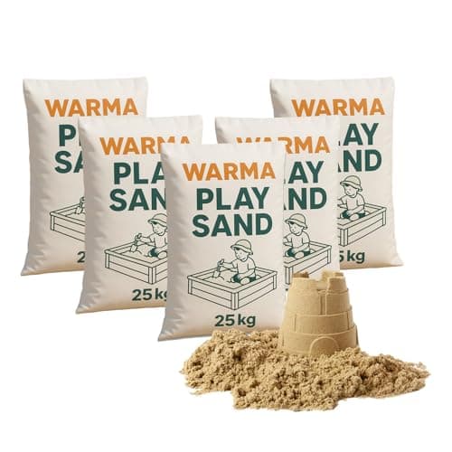 Image of 25kg Bags Warma Premium Grade Play Sand - Non Toxic - Natural & Triple Washed - Suitable For Childrens Kids Indoor & Outdoor Sensory Play Areas Sandpits Sand Box Tables - 5 x 25kg Bags