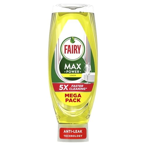Image of Fairy Max Power Washing Up Liquid Lemon 730ML, Easy and Effortless Cleaning, Even On Your Greasiest Pots and Pans