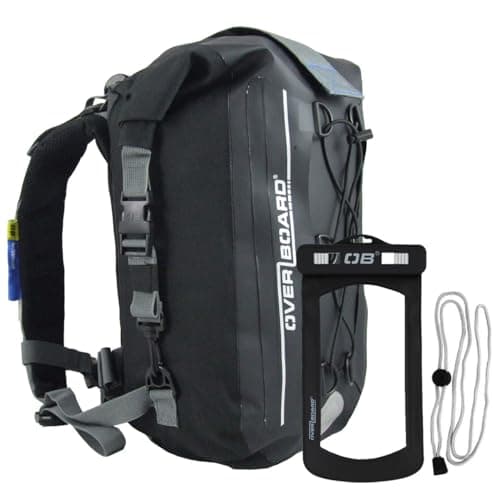 Image of OverBoard Premium Waterproof Backpack | 20 Liter Floating Pack | 100% Waterproof Dry Bag with 2-Way Roll Top Sealing System (Black)