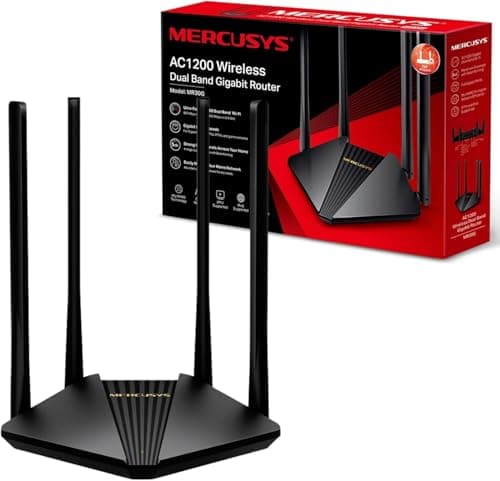 Image of MERCUSYS MR30G AC1200Mbps Dual Band Gigabit WiFi Router, Speed up to 1.2Gbps, Gaming Router with Full Gigabit Ports for Xbox, PS4, PCs, IPTV and IPv6 Supported, Stream HD Videos, Easy Setup