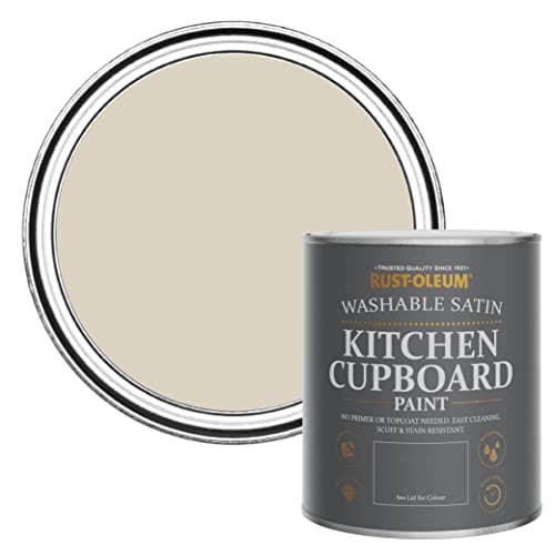 Image of Rust-Oleum Light Brown Scrubbable Kitchen Cupboard Paint in Satin Finish - Hessian 750ml