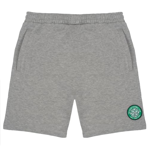 Image of Celtic FC Official Football Gift Mens Fleece Jogger Shorts Grey Medium
