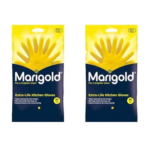 Image of Marigold Unisex Marigold-el-gloves-medium-yl-1pk gloves Medium, Yellow, 2 Count Pack of 2 UK