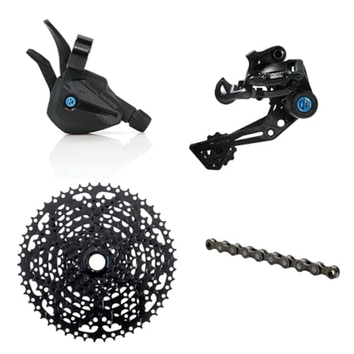Image of Box Three 1x9 Prime 9 Multi-Shift Cycling Groupset Mountain Bike - Matte Black, 9 Speed 1x Drivetrain Shifter, Rear Derailleur, Freehub Bike Cassette, Chain | Box Components