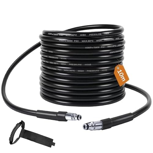 Image of 10M/32FT High Pressure Washer Replacement Hose,Compatible with Bosch AQT Series Domestic Pressure Washers Bosch Aquatak,Hose Drain Cleaning kit with Click-Type Plug Quick Connector SDS Fittings