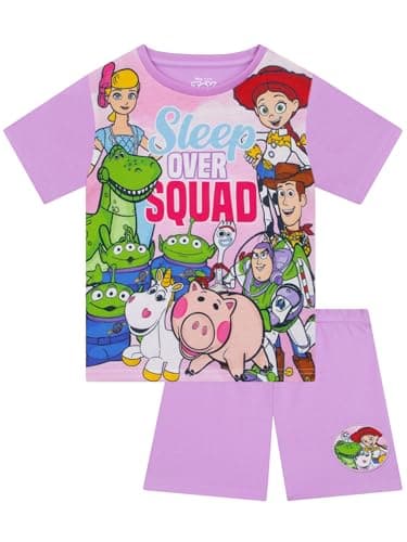 Image of Disney Toy Story Pyjamas, Woody And Buzz Girls Pjs, Summer Girls Pyjamas, Toy Story Kids Pjs, Purple 4-5 Years