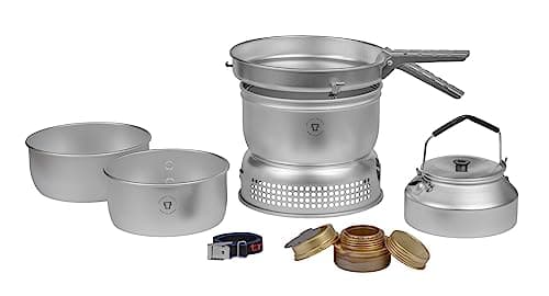 Image of Trangia 25-2 Aluminium Cookset with Kettle and Spirit Burner, Complete Camping Cookware and Stove Set for Hiking, Backpacking, Fishing