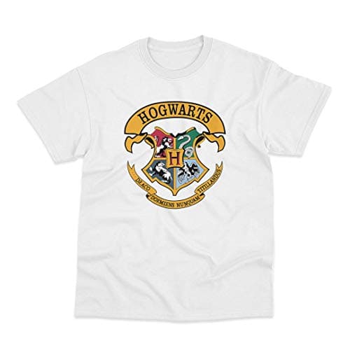Image of Hogwarts School Emblem Full Colour Inspired by Harry Potter Adult or Kid T-Shirt (12-13 Years) White