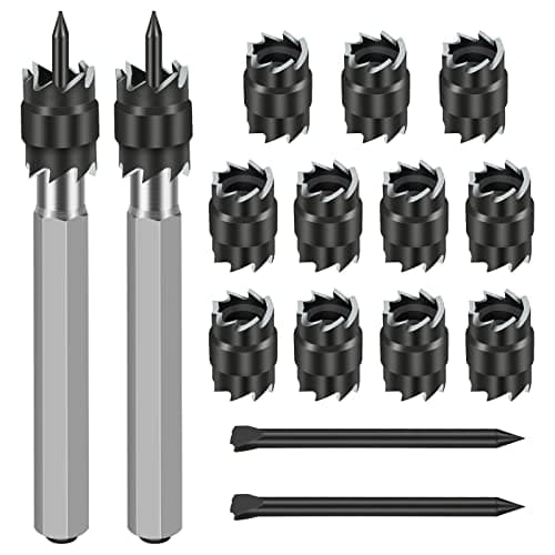 Image of EEEkit 15 Pack Rotary Spot Weld Cutter Remover Sets Double Sided, 3/8'' HSS Drill Bits Hex Sheet Metal Hole Cutter Remover for Power Drill Spot Welding