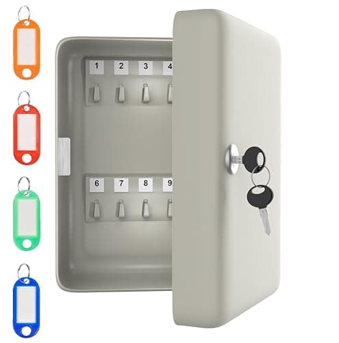 Image of LDS® Key Cabinet with 20 Color Coded Key Tags – Key Lock Box Outdoor for Secure Access – Key Safe Wall Mounted – Key Box for Home, Office, Garage & Warehouse – Key Boxes Wall Mounted