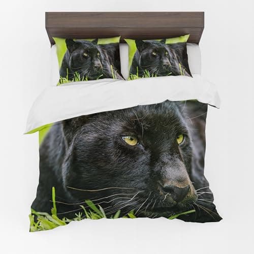 Image of Adam Home 3D Duvet Cover Set With Pillowcases Home Bedroom Décor Digital Printed Microfiber Double Bedding Set Made in UK|Black Panther