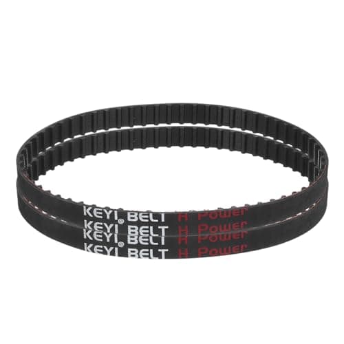 Image of sourcing map 2pcs 124XL 037 Timing Belt 62 Teeth Rubber Geared Cogged Belt, 0.37" Width, 0.20" Pitch Mechanical Replacement Belts