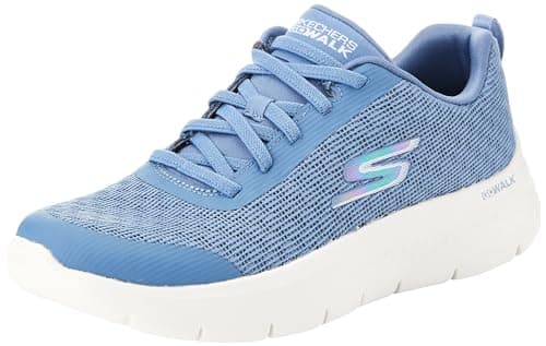 Image of Skechers Women's Go Walk Flex Viva Sneaker, Blue Textile/Trim, 6 UK