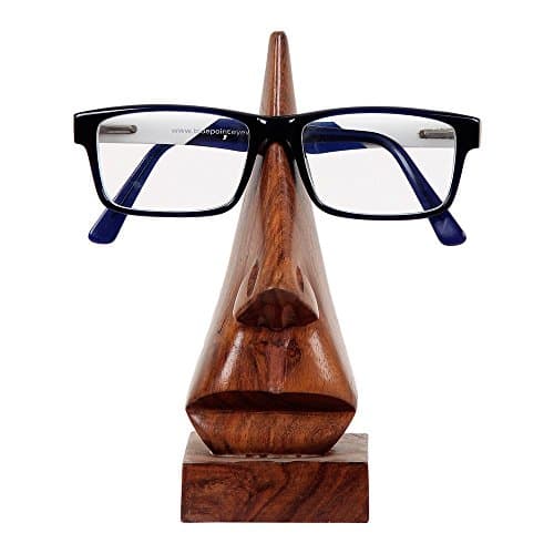 Image of storeindya Wooden Handmade Nose-Shaped Eyeglass Spectacle Holder Glasses Holder By ENN DEE INTERNATIONAL