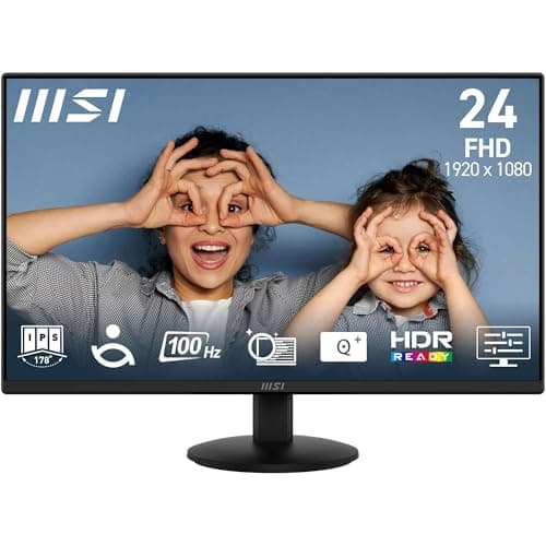 Image of MSI PRO MP242L 23.8-Inch FHD Office Monitor - 1920 x 1080 IPS Panel, 4-Sided Frameless, 100 Hz Refresh Rate, Eye-Friendly Screen, Tilt-Adjustable - HDMI 1.4b, DP (1.2a)