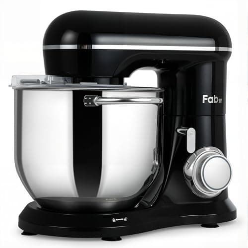 Image of Fab by Kitchen in the box Stand Mixer, 8L Electric Food Mixer with 10 Speeds, 2000W Kitchen Appliance for Home Baking with Dough Hook, Whisk, Beater (Black)