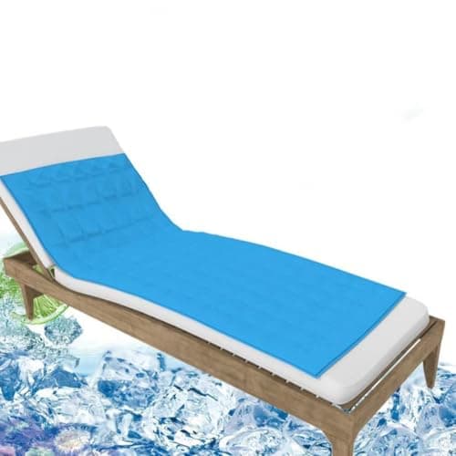 Image of FFTT Pro Gel Cooling Mat for Adults, Humans Cool Mat Mattress for Night Sweats &Increase Sleep Quality, Single Bed Sheet Topper Mat Cushion -100% Safe and Clean Beach Mat （170 * 70cm ）（Blue）