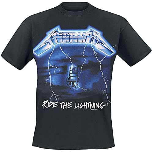 Image of Metallica Men's Ride The Lightning Tracks_Men_Bl_Ts: 2XL Regular Fit Crew Neck Short Sleeve T - Shirt, Black (Black Black), Xx-Large (Manufacturer Size: Xx-Large)