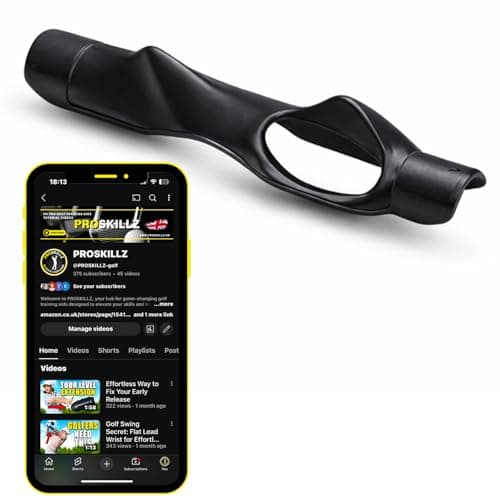 Image of PROSKILLZ Pro Golf Swing Trainer – Perfect Hand Placement and Muscle Memory Trainer for Improved Swing, Accuracy, and Control – Portable, Durable Grip Trainer for All Skill Levels (Black)