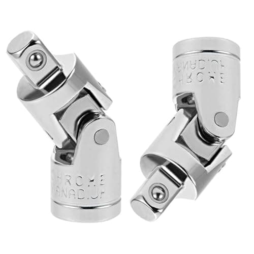 Image of TA-VIGOR 2Pcs 1/4 Inch Drive Universal Joint Socket, Cr-V Spring Loaded Impact Swivel Adapter Set for Ratchet and Wrench, Chrome Vanadium Steel Socket Adapter for Automotive Repair and DIY