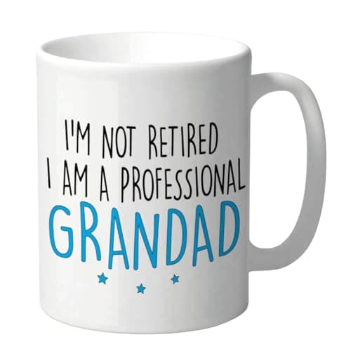 Image of Wanky Candles Funny Grandfather Mug – I’m Not Retired I’m A Professional Grandad Coffee Cup Humorous Mug for Him Christmas Birthday CMUG178