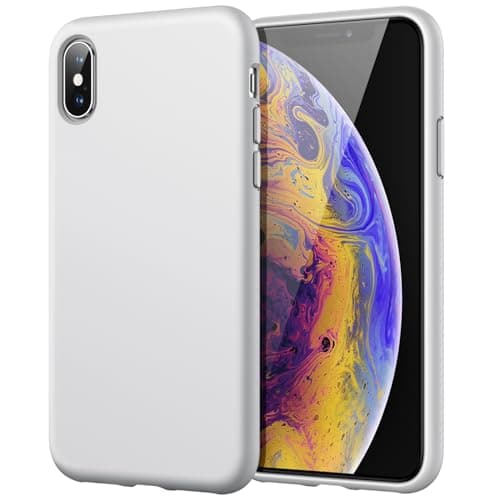 Image of JETech Silicone Case for iPhone XS Max 6.5-Inch, Silky-Soft Touch Full-Body Protective Case, Shockproof Cover with Microfiber Lining (Light Grey)