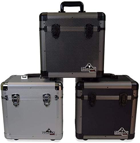 Image of Gorilla LP80 12" LP Vinyl Record Storage Carry Case - Holds 80-3 Colours Available (Silver)