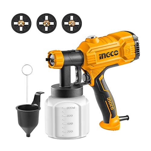 Image of INGCO Corded Paint Sprayer 450W 400ml/min, Fence Paint Sprayer 800ml Detachable Container, HVLP Spray Gun with 3 Pure Copper Nozzle(1.5+2.0+2.5) SPG3508-4