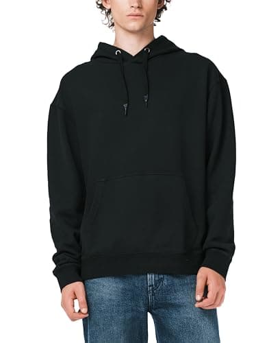Image of Buffalo David Bitton Men's Finley Relaxed Hooded Sweatshirt, Black, XXL