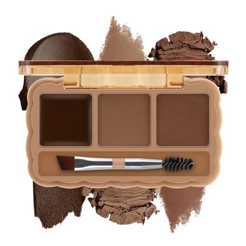 Image of Boobeen Eyebrow Palette, 3 Colors Brow Powder Kit, Eye Brow Pomade with Double-ended Brush, Long-lasting Eye Makeup Kit, Sculpt & Define Brows, for Beginners