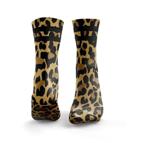 Image of HEXXEE 2Stripe Leopard Print Socks Original - Womens: 7.5-10 UK / 9.5-12 US