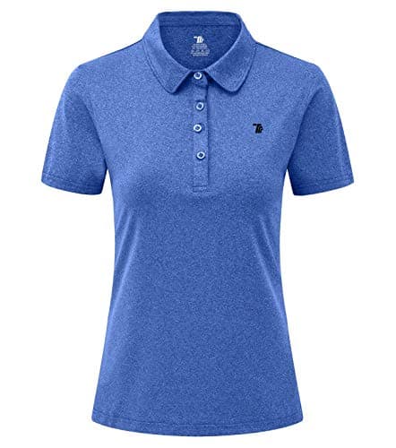 Image of YSENTO Womens Short Sleeve Polo Lady-fit Shirt Premium Sports Golf Polo T-Shirts(Blue,XL)