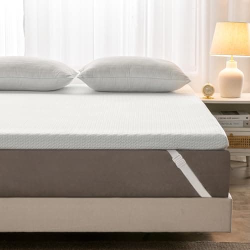 Image of USPARK Memory Foam Mattress Topper Double Bed 5cm (2 inch), Firm Mattress Topper with Gel Memory Foam and Machine Washable Soft Bamboo Cover (Double Size - 135x190 cm)
