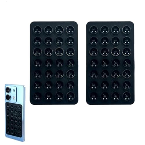 Image of 2pcs Silicone Phone Suction Pad | Non Slip Su-ction P-hone Holder | Multi-Function Cell Ph- Suct-ion Cups | Double Sided Strong Suc-tion Pho-ne Case Mount for Selfies & for All Cell Phon-e Models