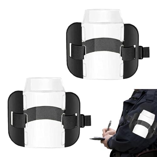 Image of Mystiqut 2 Sia Badge Armband Holders - Adjustable Strap ID Card Holders High Visibility for Medical, Security, Warehouse, Factory & More