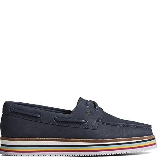 Image of Sperry Women's Authentic Original Stacked Boat Shoe, Navy, 5.5 UK