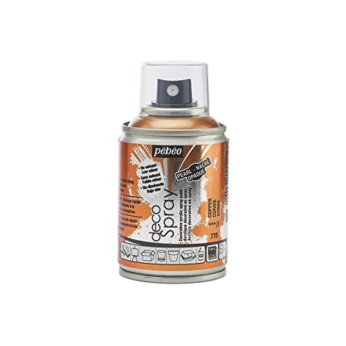 Image of Pébéo - decoSpray - Acrylic Spray Paint - for Interior and Exterior Multi-Substrate Decoration - Water Based, Low Odour - 100 ml - Pearlescent Finish - Copper Colour