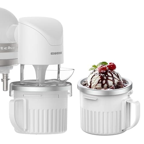 Image of Ice Cream Maker Attachment for All KitchenAid Stand Mixer, with Two 250ML Frozen Bowls,Makes Homemade Ice Cream, Gelato, Sorbet,Frozen Yogurt