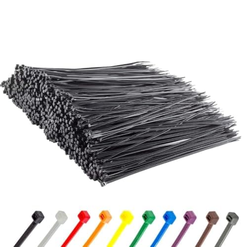 Image of Gocableties Heavy Duty Long Black Cable Ties, 370mm x 4.8mm, Bulk Pack of 1000, 14" Premium Nylon Zip Ties, Plastic Tie Wraps, Secure Self-Locking Mechanism, for Home, Garden, Office and DIY
