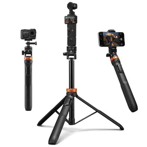 Image of K&F CONCEPT 69''/175cm iPhone Selfie Stick Tripod with Phone Holder, Compatible with iPhone 17/16/15, GoPro Hero 13/12/11, DJI Osmo Pocket 3/Action 5/360, Insta360 X5/X4, AKASO EK7000/Brave 7