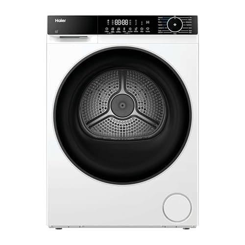 Image of Haier X Series 5 Tumble Dryer, Heat Pump, 9kg, 1400 rpm, A++ Energy Rating, Delicate Drying, 15 Programmes, Ultimate Hygiene, White/Black Door, 66x60x85 cm -HD90-D357U1-UK