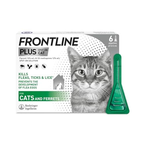 Image of FRONTLINE Plus Flea & Tick Treatment for Cats and Ferrets - 6 Pipettes