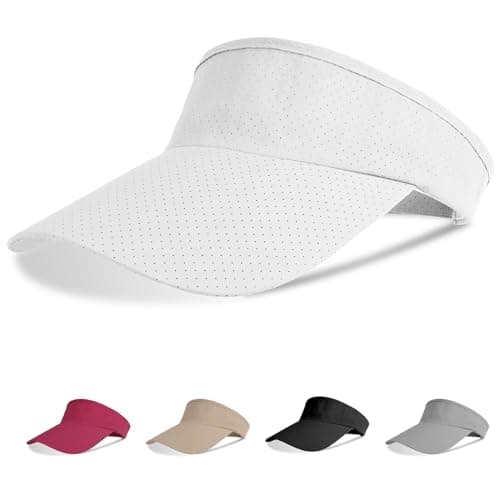 Image of Aomig Sun Visor Cap, Sports Sun Visor Hats Mesh Quick Dry Golf Cap, Plain Empty Top Baseball Cap Adjustable Sports Casual Cap, Breathable Ponytail Baseball Hat, Unisex Tennis Summer Visor Hats
